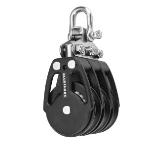 Moitão Triplo com Esferas Delrin Blue Shark 2256 38mm Alumínio