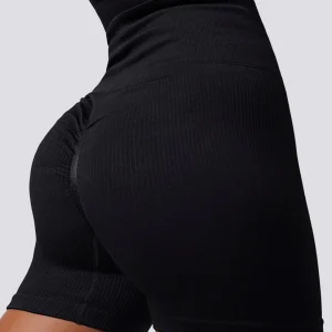 Calções desportivos plissados push-up de cintura alta