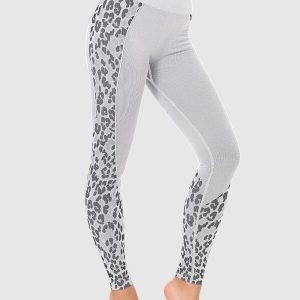 Leggings desportivas sem costuras com padrão leopardo