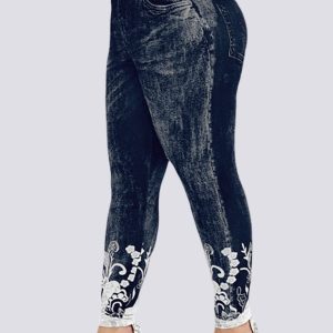 Jeggings de tamanho grande – cintura alta