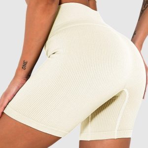 Calções desportivos sem costuras com canelado