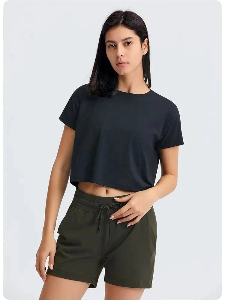 Camisola desportiva de fitness de manga curta