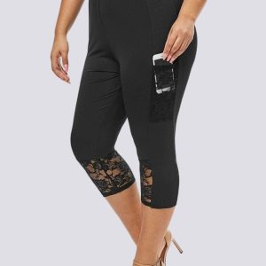 Leggings curtos tamanho grande (bolso)