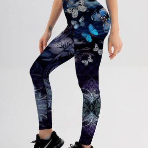 Leggings com estampado de borboletas