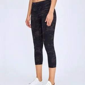 Leggings desportivas capri de cintura alta