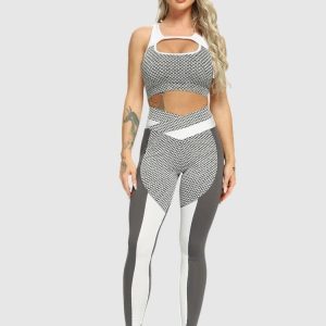 Conjunto desportivo modelador, leggings push-up e sutiã