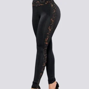 Leggings de renda de cintura alta