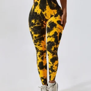 Leggings de fitness tie dye modeladoras