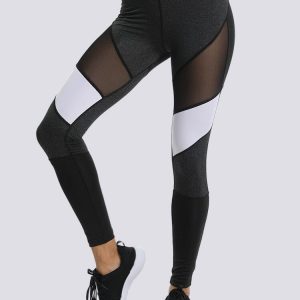 Leggings cinza mesclado e preto