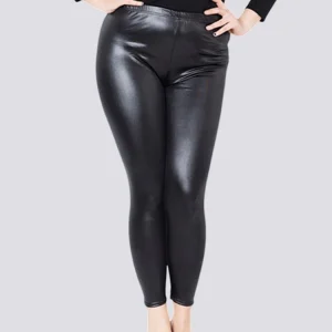 Leggings imitação de couro tamanho grande