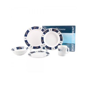 KIT LOUÇAS DE MELAMINA COLEÇÃO NÁUTICA 20 PEÇAS