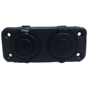 Painel Duplo Com Tomada 12V e Tomada USB